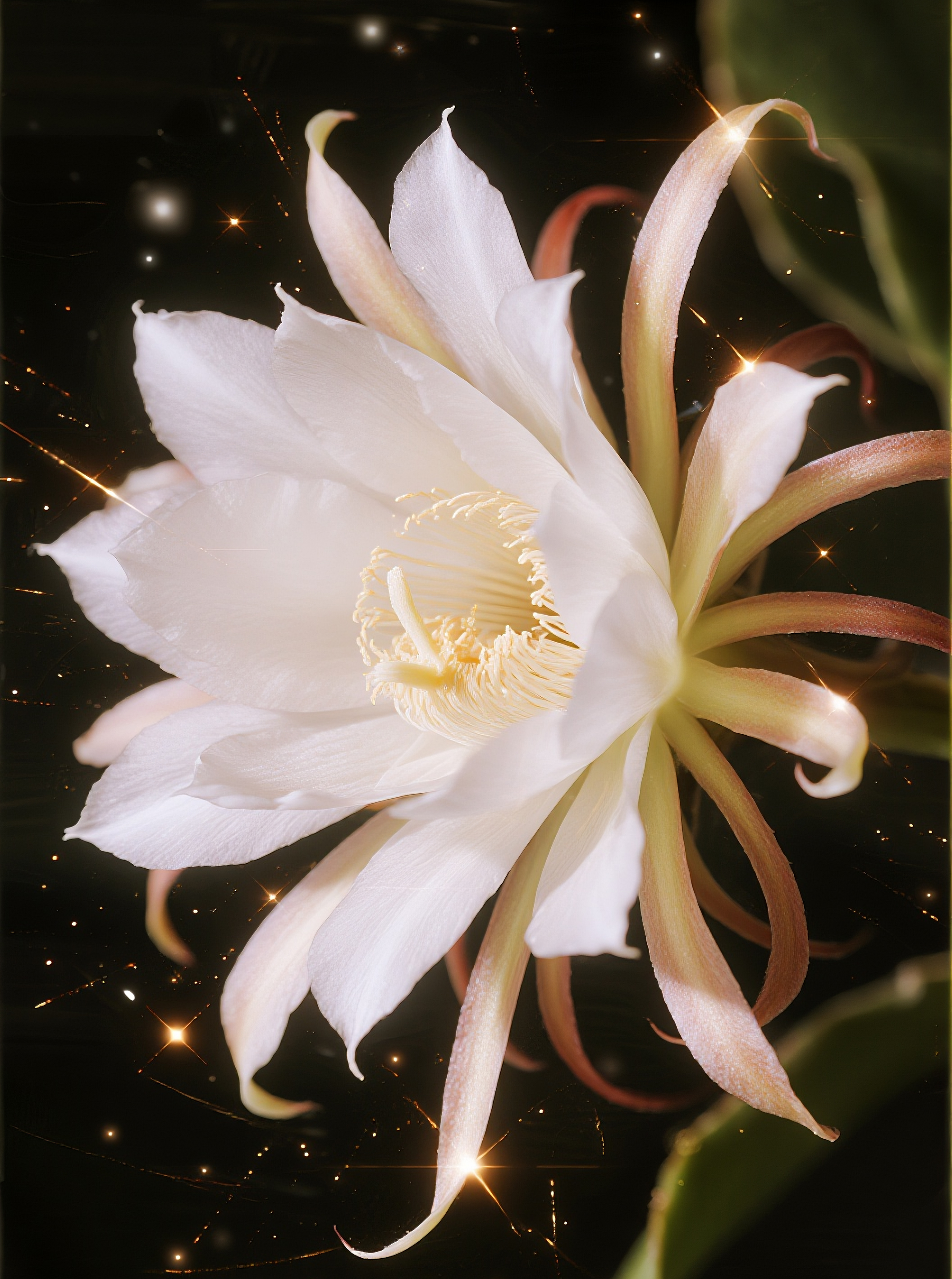 星光粒子昙花图片素材