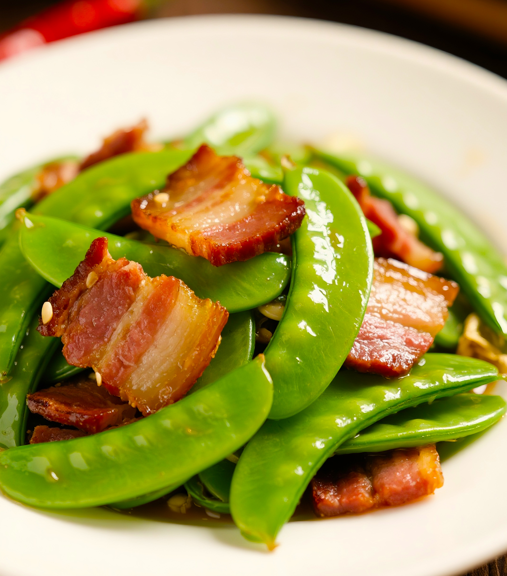 荷兰豆炒腊肉图片素材