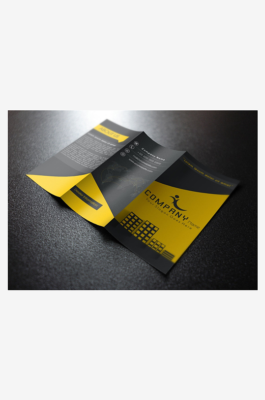 企业宣传三折页模版-众图网