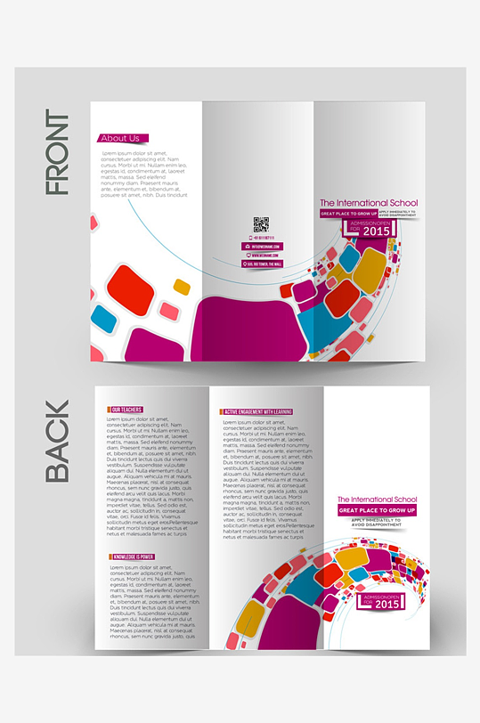 企业宣传三折页模版-众图网