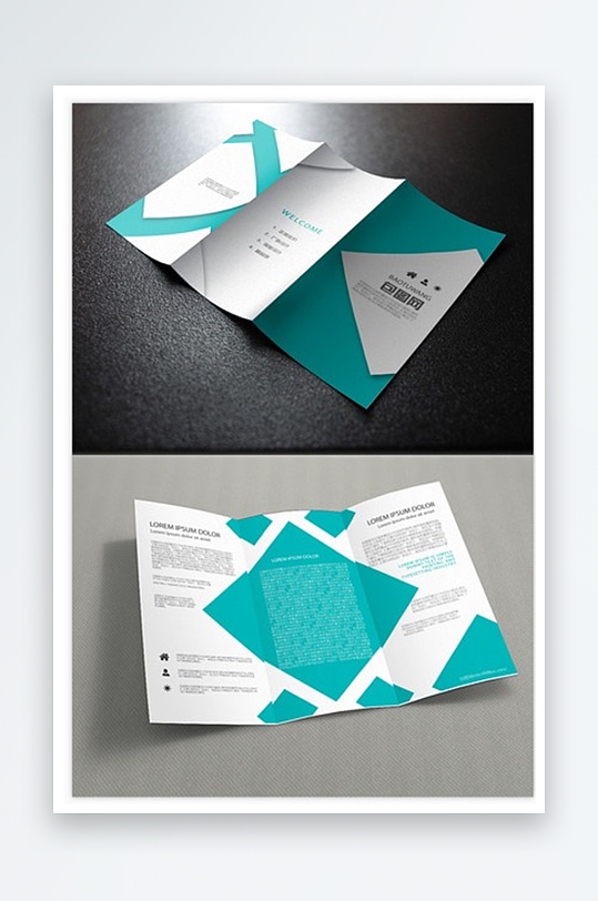 企业宣传三折页模版-众图网