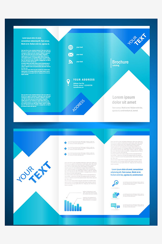 企业宣传三折页模版-众图网
