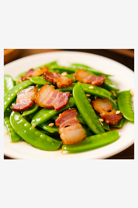荷兰豆炒腊肉图片素材
