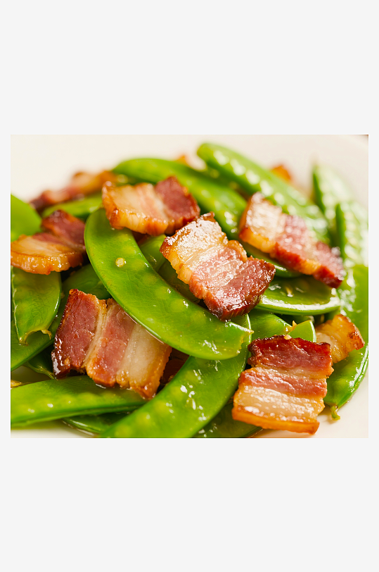 荷兰豆炒腊肉图片素材