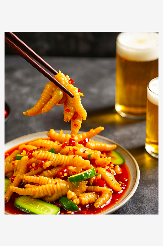 無骨雞爪美食圖片素材
