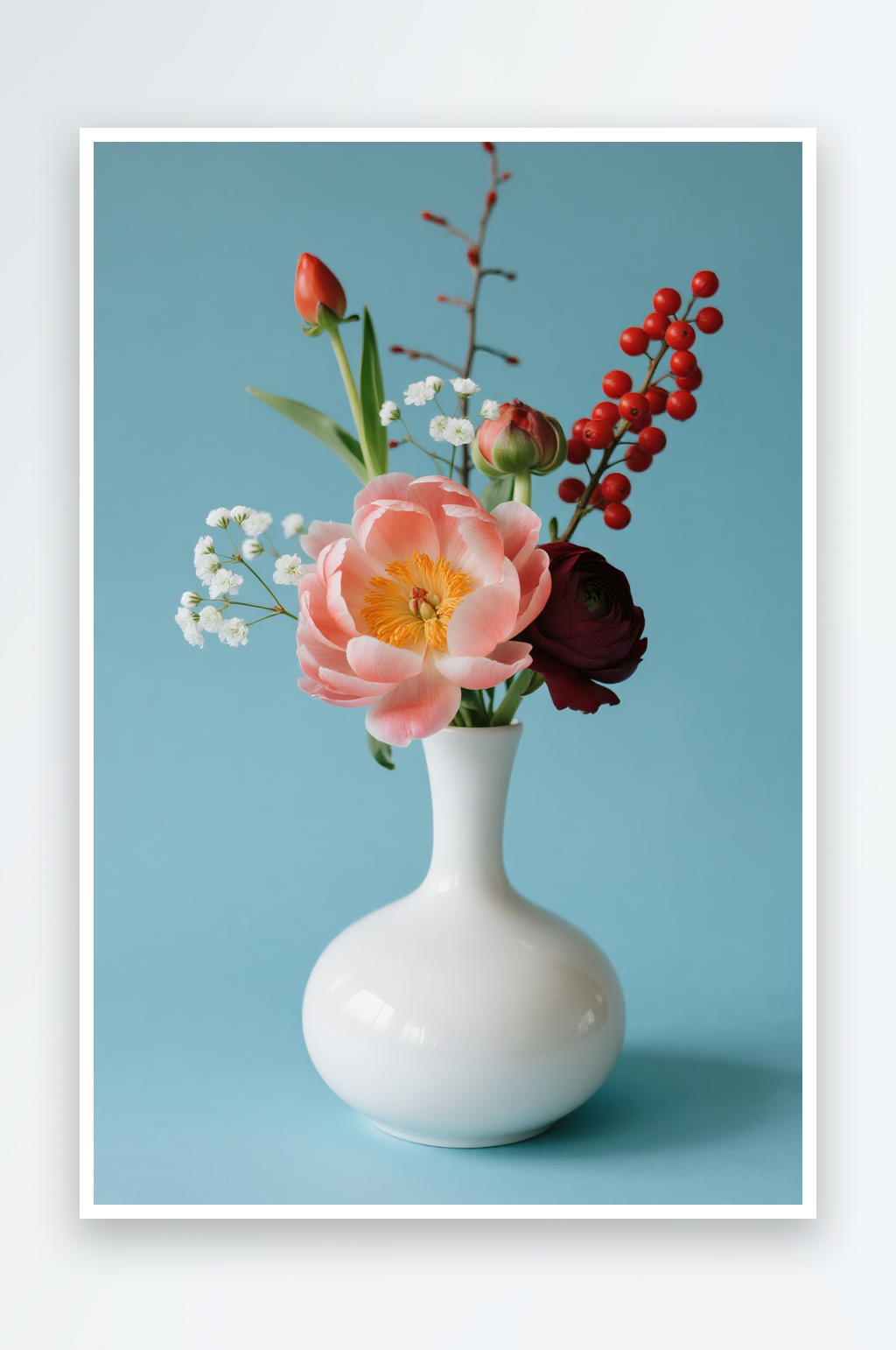 白色花瓶花卉静物图片素材