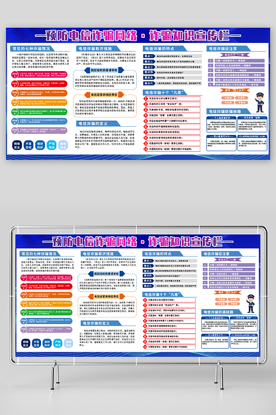 预防电信诈骗宣传栏展板