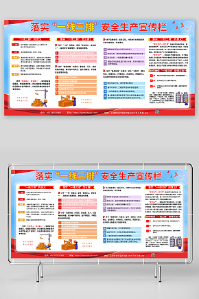 一线三排安全生产展板素材下载-众图网