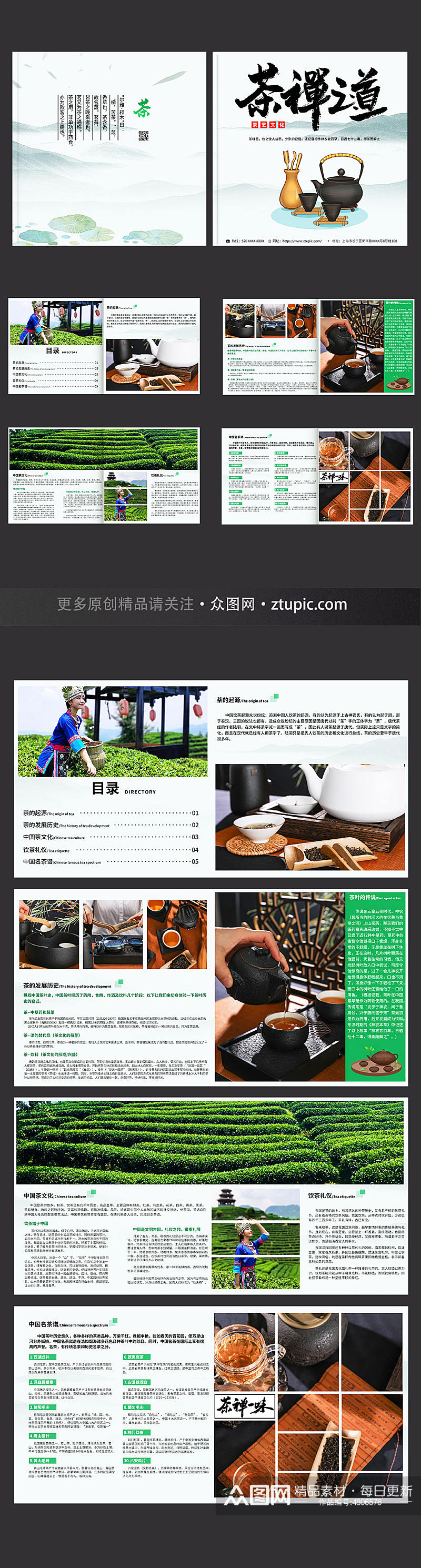 茶禅之道茶叶茶文化茶道宣传册画册素材
