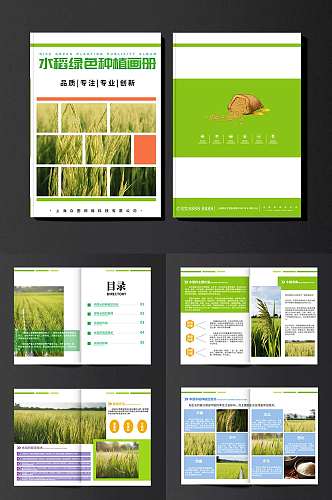 简约水稻绿色农产品农业种植画册