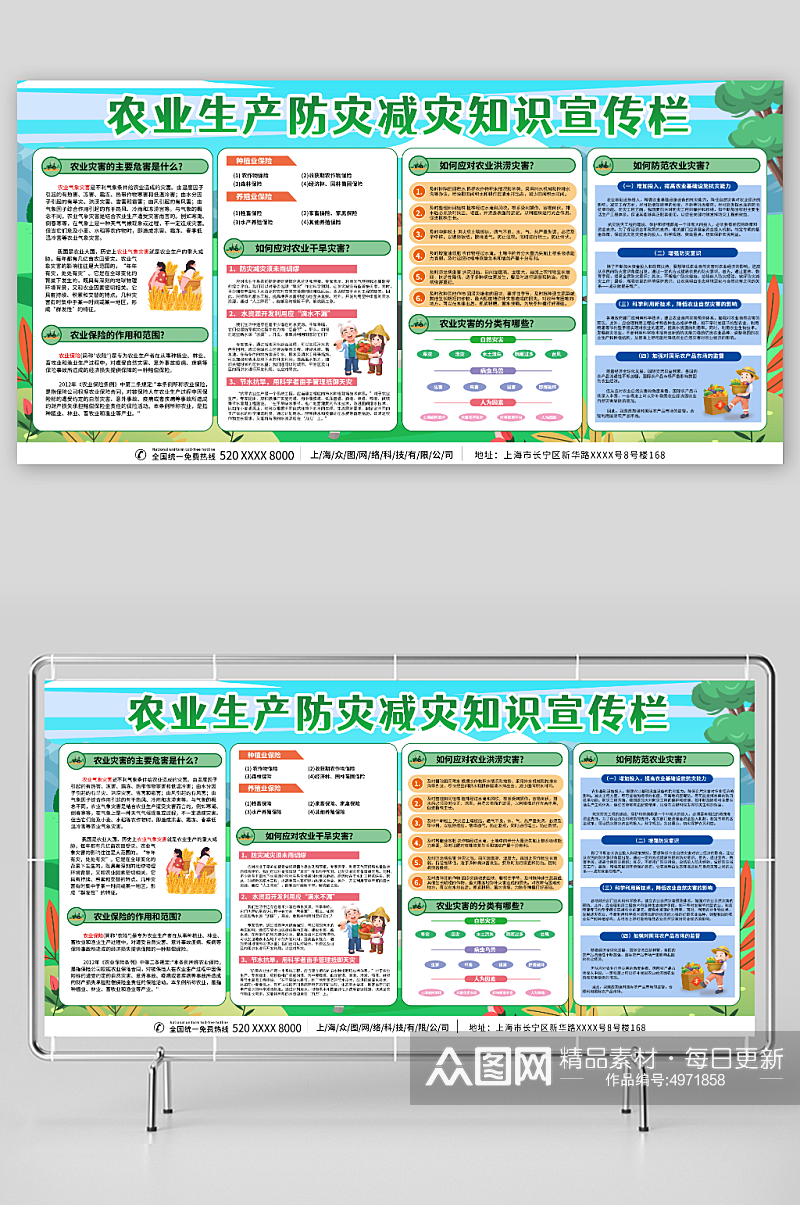 农业生产防灾减灾知识宣传栏展板素材