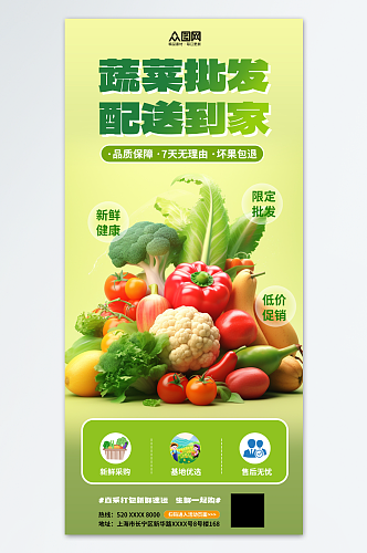 蔬菜果蔬批发宣传海报