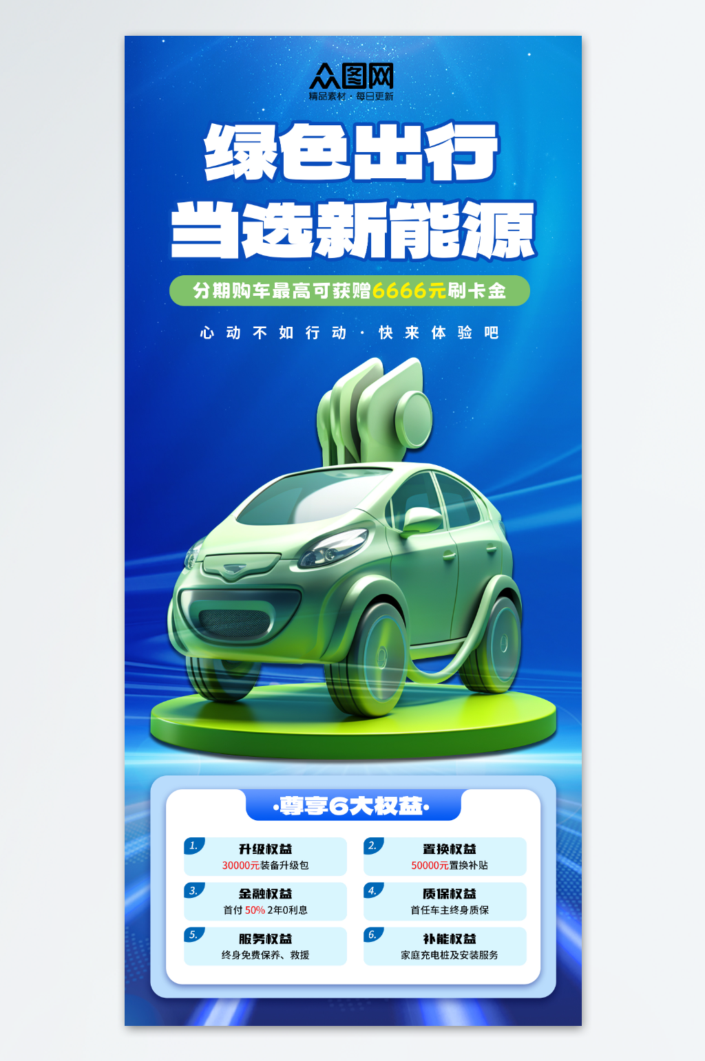 新能源汽车优惠促销宣传海报素材