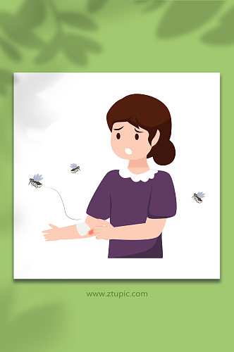 预防蚊虫打蚊子灭蚊贴元素插画