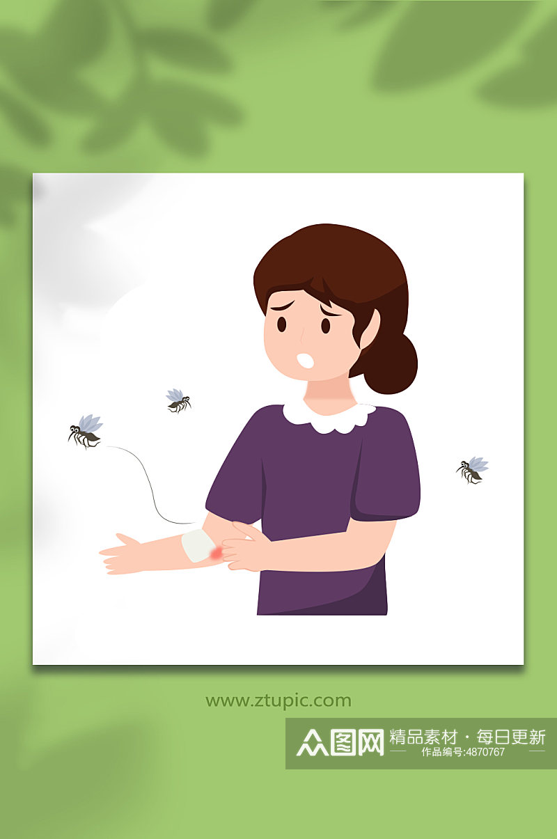 预防蚊虫打蚊子灭蚊贴元素插画素材