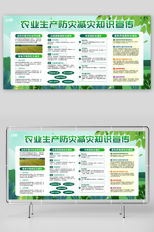 绿色农业生产防灾减灾知识宣传栏展板