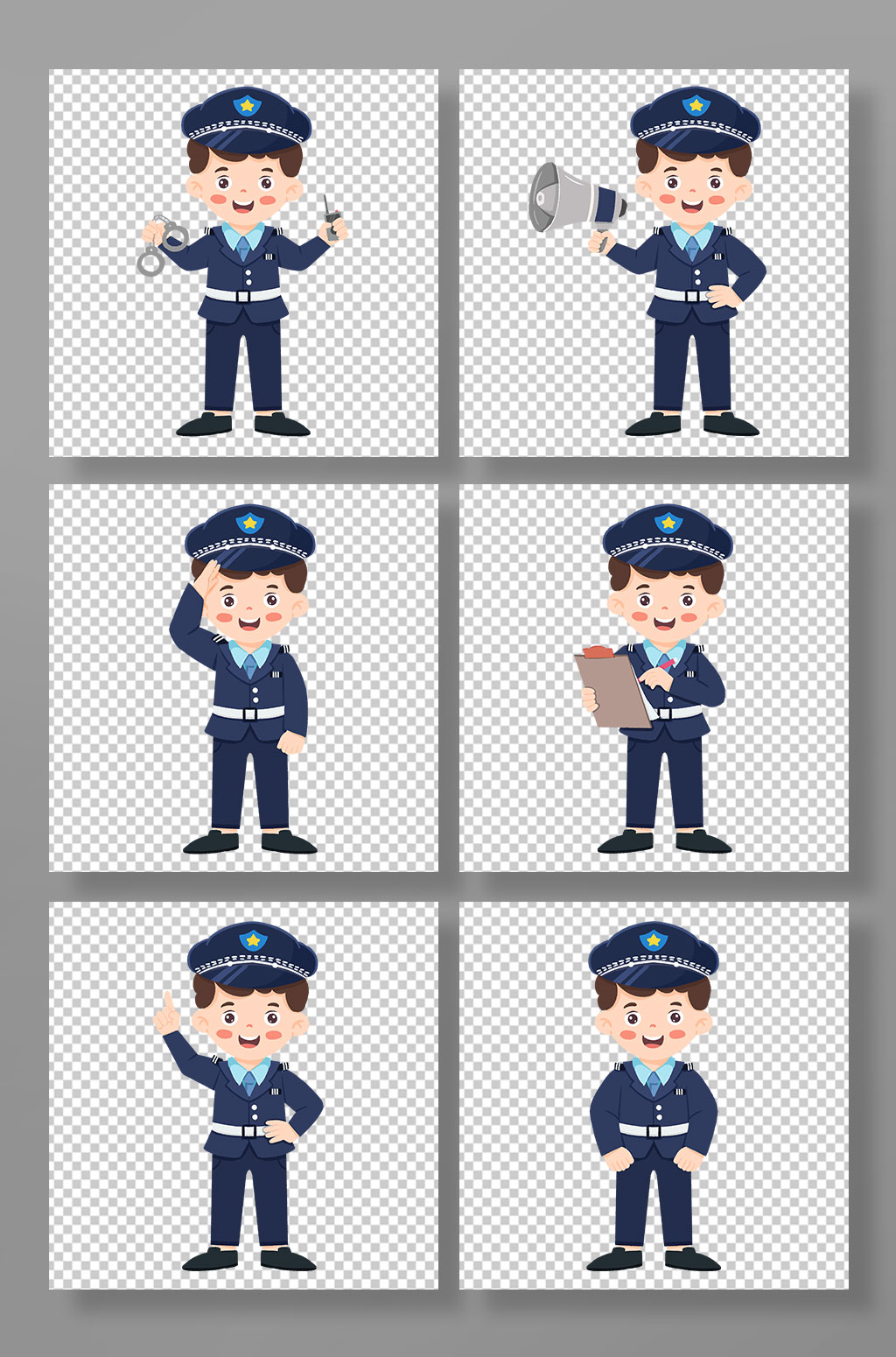 卡通警察插画素材_卡通警 …