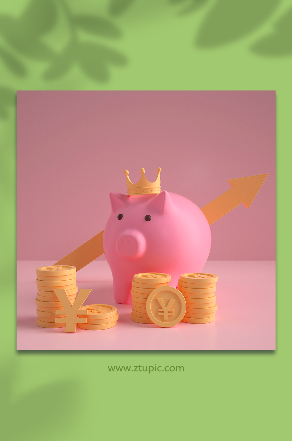 金融投资金币猪存钱罐C4D素材素材