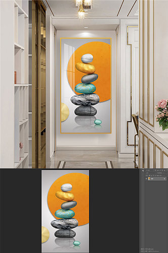 抽象几何转运石装饰画