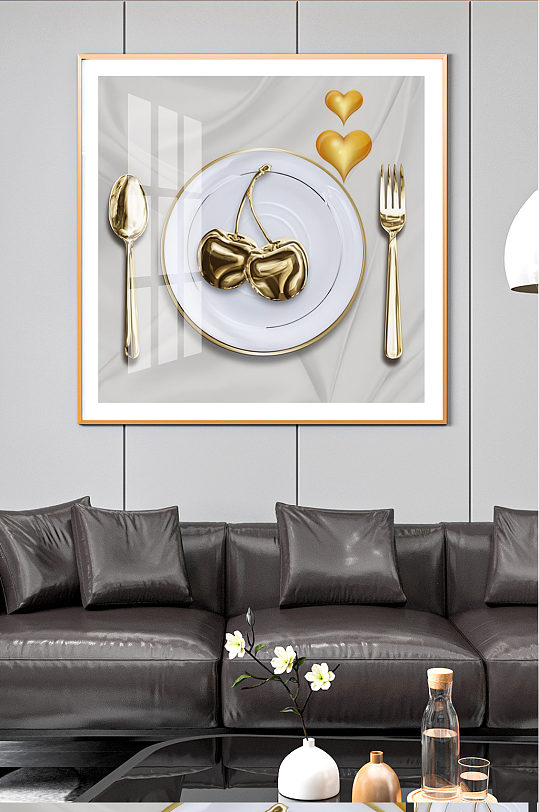 金色餐具餐厅装饰画