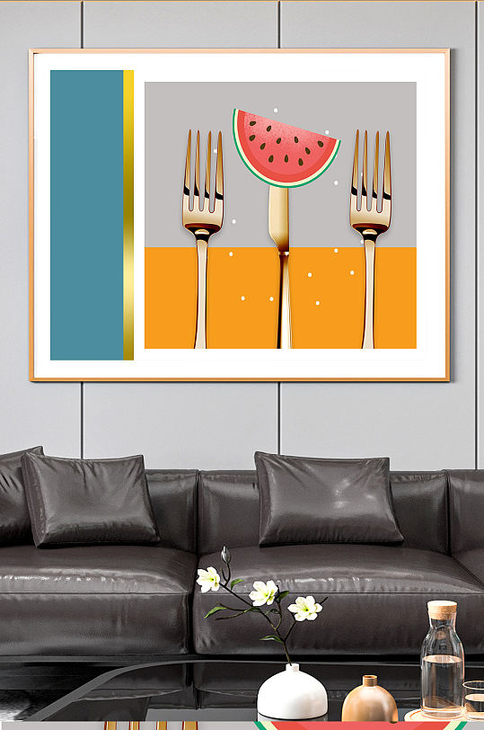 餐厅厨房刀叉装饰画