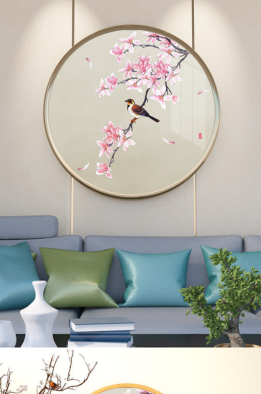 喜上眉梢花鸟装饰画