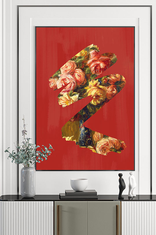 抽象油畫(huà)花卉裝飾畫(huà)