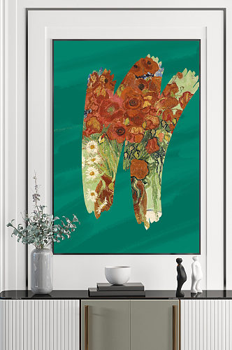 抽象油画花卉装饰画