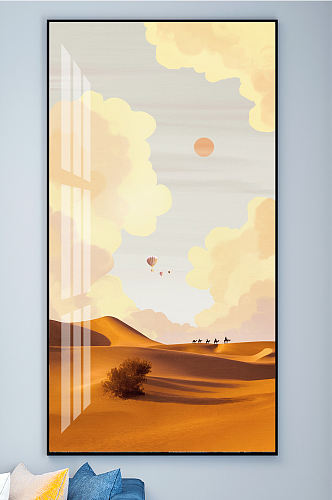 手绘沙漠骆驼插画