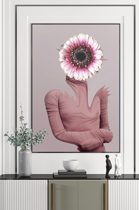 抽象人物花卉装饰画