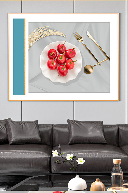 餐厅水果刀叉装饰画