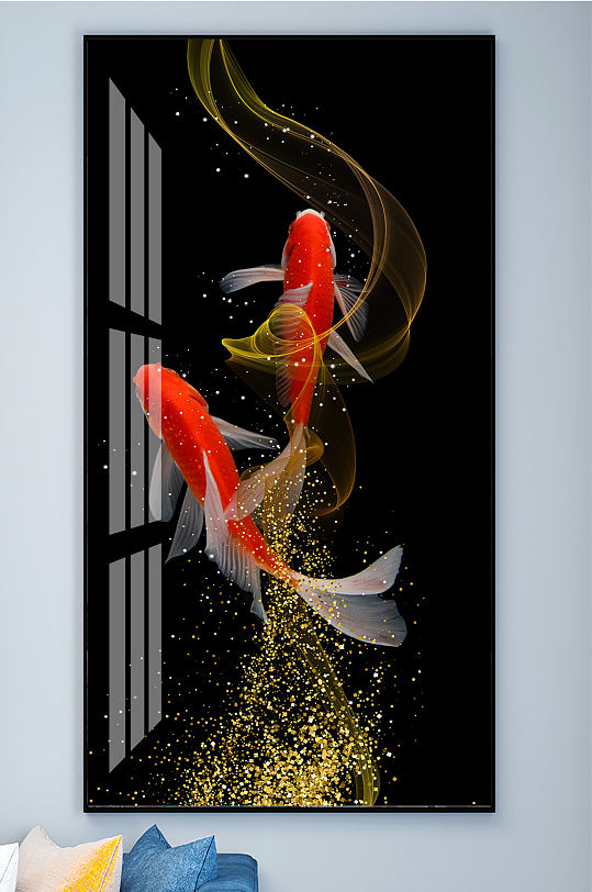 飘带鲤鱼年年有鱼装饰画