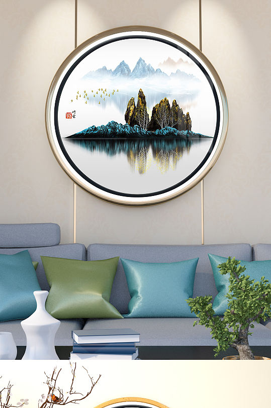 禅意意境山水玄关-众图网