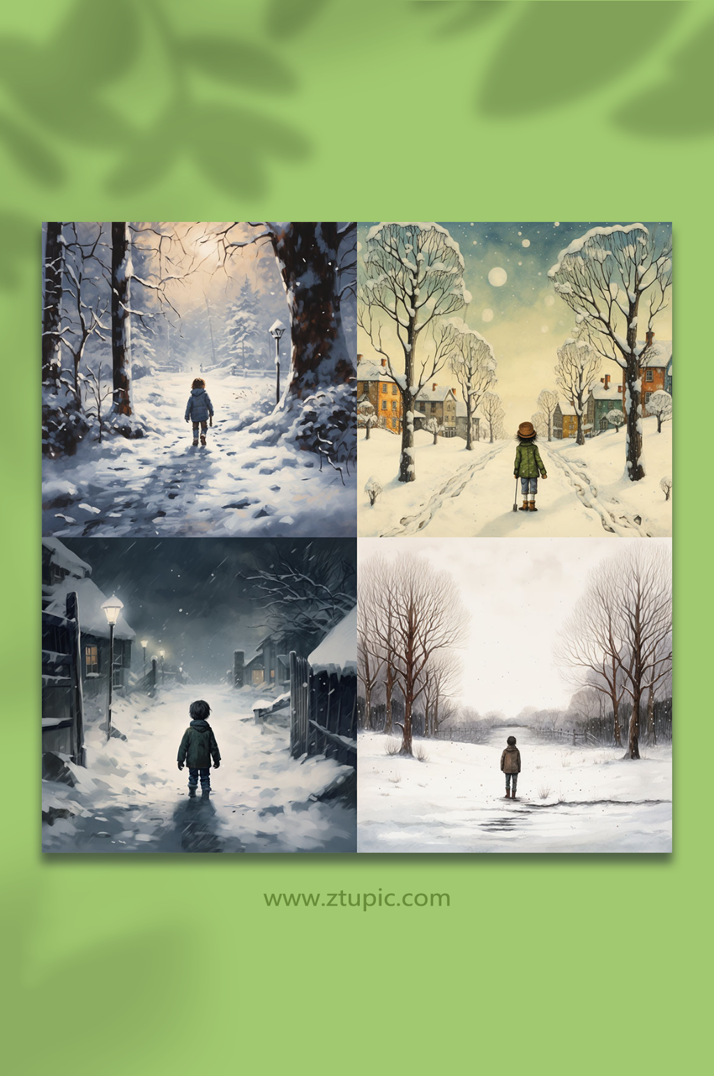 数字艺术下雪场景素材