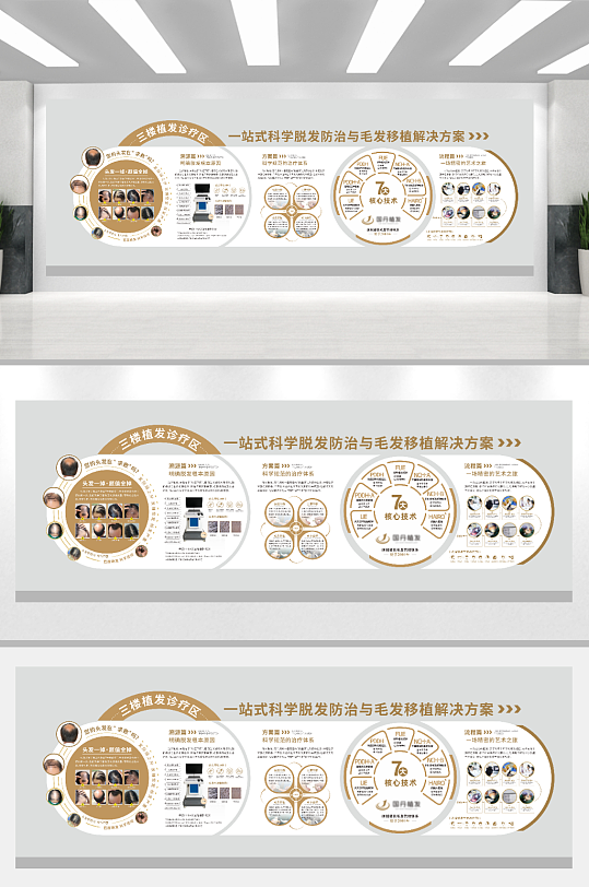 脱发植发一站式解决介绍文化墙-众图网