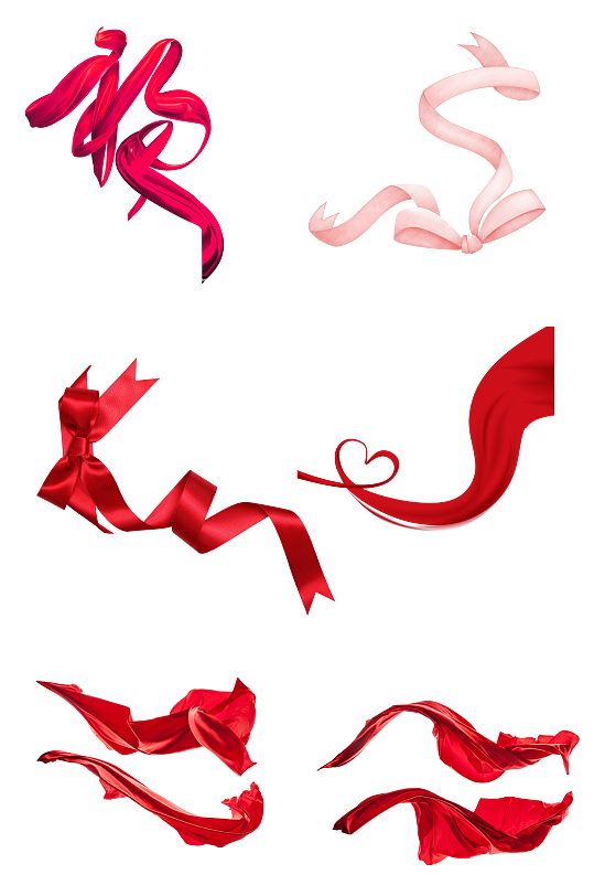 建军喜庆飘带丝绸党建蝴蝶结免扣元素png