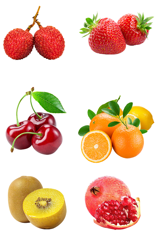 高清水果苹果橙子草莓海报免扣元素