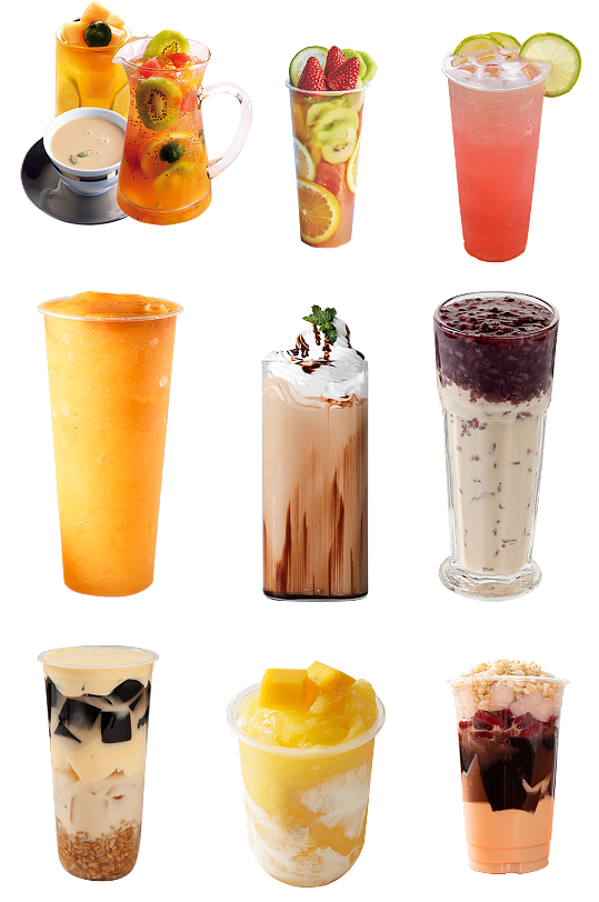 奶茶活动宣传海报水果茶免扣png