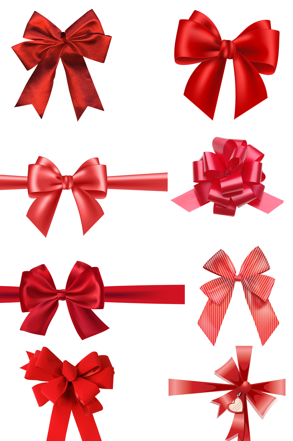红色礼盒礼物装饰飘带蝴蝶结png素材