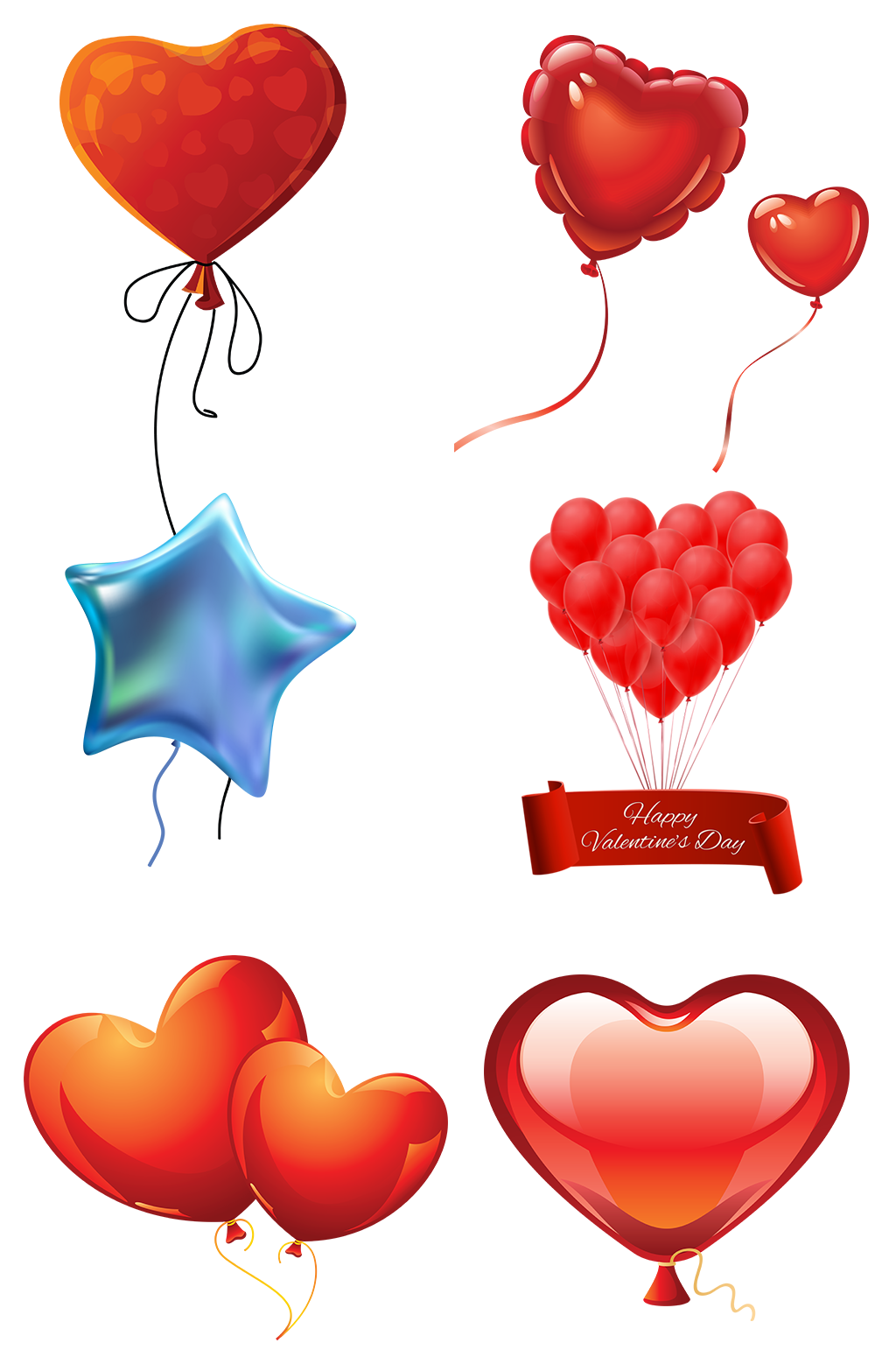 爱心气球免扣png情人节七夕装饰素材素材