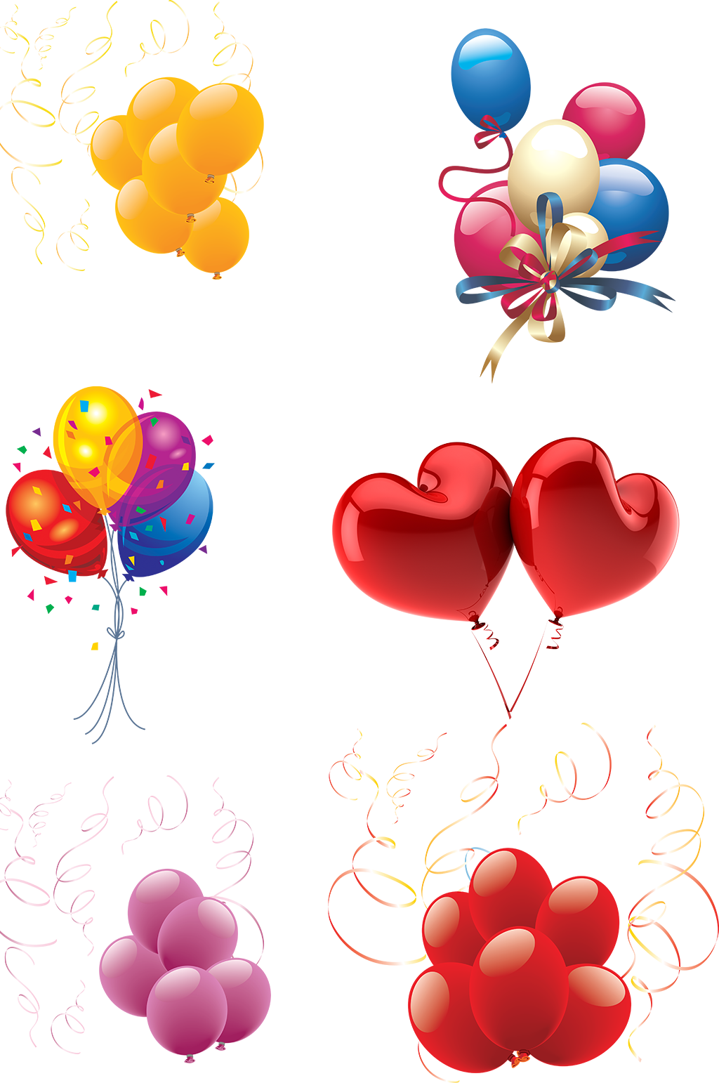 气球促销氛围素材免扣png七夕情人节婚礼素材