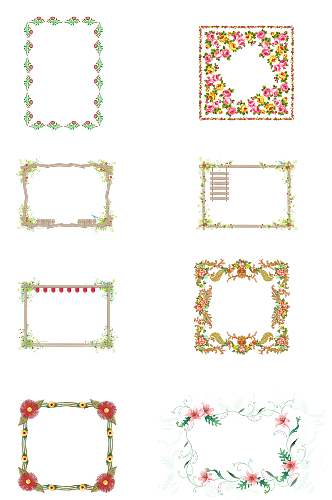 小清新鲜花花卉边框装饰框文本框标题框