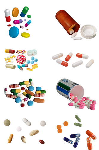 彩色的药片胶囊医院药店宣传海报素材