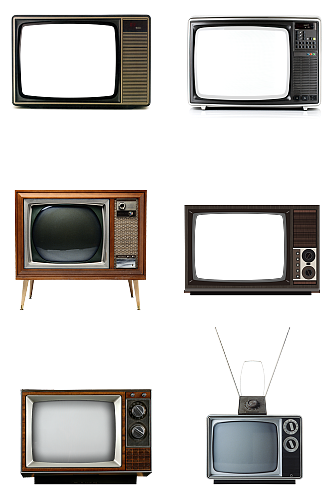 怀旧复古电视黑白电视机免扣png