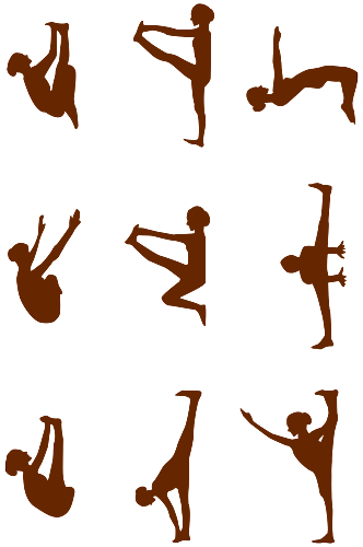 锻炼人物剪影瑜伽姿势动作免扣png
