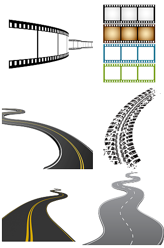 马路车印胶片照片边框立体路公路png路面