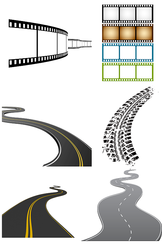 马路车印胶片照片边框立体路公路png路面-众图网