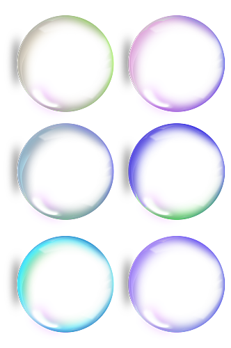 泡泡漂浮彩色免扣png原框装饰元素