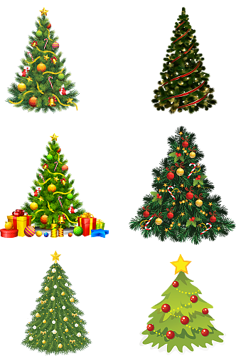 高清圣诞树绿色装饰节日素材圣诞节免扣