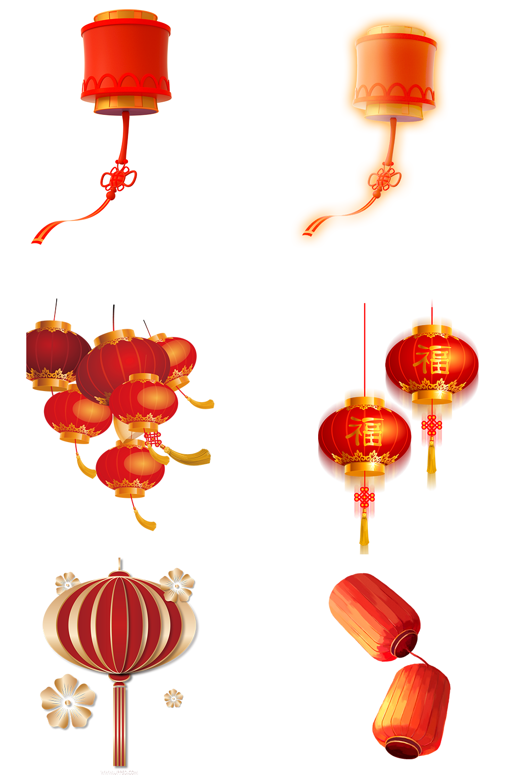 灯笼红色喜庆新年元宵高清免扣png小元素素材